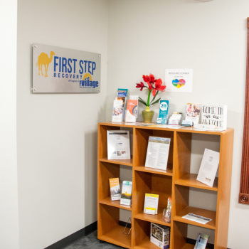 First Step sign in corner with resources